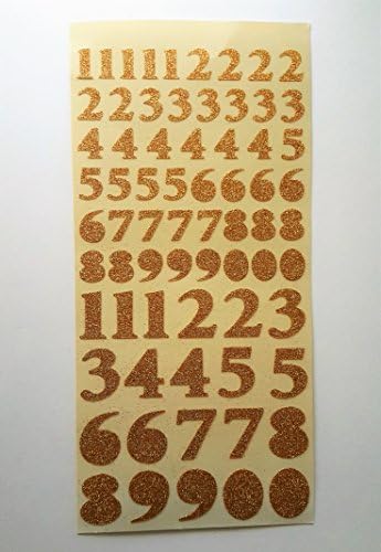 69 Glitterati Gold Self Adhesive NUMBER Stickers in 2 sizes