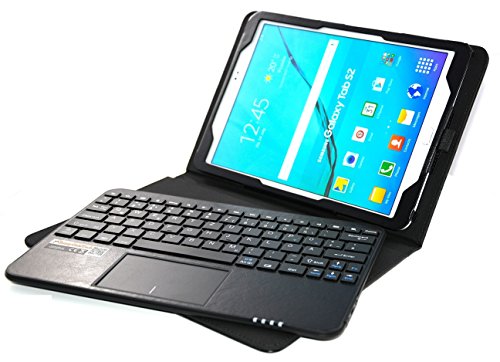 MQ – Galaxy Tab S2 9.7 Bluetooth Tastatur Tasche mit Multifunktions-Touchpad | Hülle mit Bluetooth Tastatur und integriertem Touchpad für Samsung Galaxy Tab S2 LTE SM-T815, SM-T819, Galaxy Tab S2 WiFi SM-T810, SM-T813 | Deutsches Layout QWERTZ | Schwarz - 3