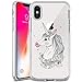 Produktbild Dazhi Schutzhülle für iPhone X iPhone 10, Ballerina-Design, ultradünn, flexibel, transparent, Green Feather Unicorn