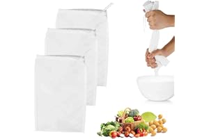 BEIDAIBY 3 Pieces Cheese Cloths for Straining Filter,Reusable Hemmedstraining Muslin Bags Strainer Mesh,100% Unbleached Muslin Strainer Cloths for Cooking,Straining Nut Milk Bag,Nylon White Strainer