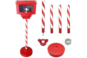 GLAC STORE Cassetta Postale Natalizia Rossa con Babbo Natale, Luci a LED, Musica e Neve Artificiale, Alimentata a Batterie o USB (Cassetta Piedistallo 150cm)