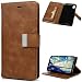 Produktbild Lederhülle für iPhone XS Max Case Tasche Handyhülle Retro Multifunktional Karte Kunstleder Brieftasche Wallet Bookstyle Schale Schutzhülle Ständer Kartenfach Magnetverschluss Klapptasche Hellbraun