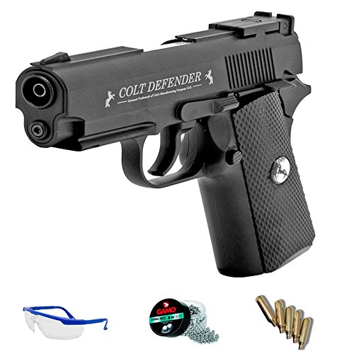 PACK pistola de aire comprimido Colt Defender - Pistola Umarex semiautomática fullmetal de perdionges BB de acero 4.5mm <3,5J