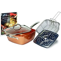Set de 5 Pieces Copper Chef en Aluminium moulé et céramique cuivré - Vu à la Télé