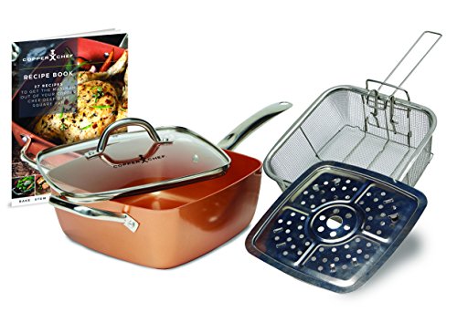 Set de 5 Pieces Copper Chef en Aluminium moulé et céramique cuivré - Vu à la Télé