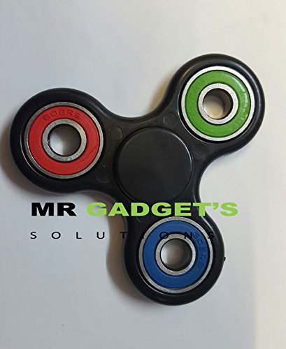 Fidget Hand Spinner Fumble Finger Toy for Stress Relief Anxiety ADHD Autism UK-Black with multi Colour Fidget Hand Spinner Fumble Finger Toy for Stress Relief Anxiety ADHD Autism UK-Black with multi Colour