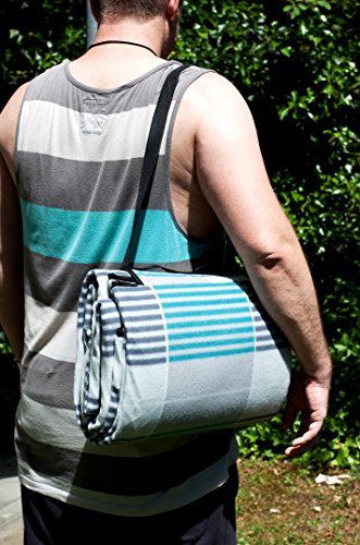 XXL Picknickdecke in trendigem Design mit Tragegriff UND TRAGEGURT 200 x 200 cm, wasserabweisend und schmutzabweisend - 7