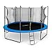 Produktbild Klarfit Rocketboy 430 Trampolin Gartentrampolin (430 cm Durchmesser, Sicherheitsnetz, Abdeckbaube, bis max. 150 kg belastbar, Stangen gepolstert, Schaumstoff Abdeckung) blau