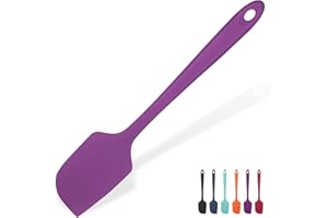 U-Taste Duża szpatułka silikonowa odporna na ciepło 315 ℃: nieprzywierająca elastyczna bezszwowa szpachelka do pieczenia z nylonowym rdzeniem do mieszania skrobania (29 cm, Fioletowy)