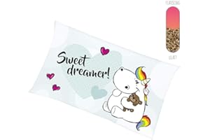 Herding Pudgy Unicorn Decoration Cushion, Polyester, 30 x 50cm, With smooth running zip, White/Coloured