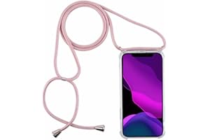 2NDSPRLNG Coque avec Collier Compatible avec OnePlus 9 Pro 5G,Tour de Cou Lanière en Corde Pendentif Housse,Rose Gold