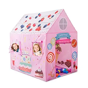 Anyshock KidsPlay Tent Princess Playhouse Castle Tent Birthday Cake Tent for Girls Indoor & Outdoor Kids Play Tent House Toy, Big Enough for 2-3 Little Kids Best Gifts for 1-8 Years Old Kids/boy/Girl