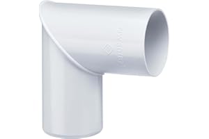 INEFA codo de tubo de agua de lluvia 87 grados para tubo de bajada, PVC 50mm, 1 pieza Accesorios de canalón de conexión blanco, fácilmontaje,made in Germany
