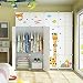 Produktbild Koossy Erweiterbares Kinderregal Kinder Kleiderschrank mit Giraffe Aufkleber für Kinderzimmer (Weiß, 16Türen)
