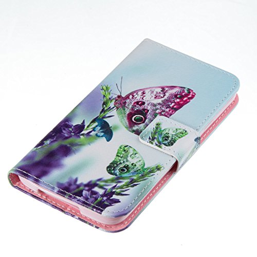 SKYXD für Samsung Galaxy S5 / Galaxy S5 Neo Hülle Leder Grün Rot Schmetterling Muster Folio Klappbar Handy Tasche Schutzhülle [Magnet / Brieftasche Kartenfach / Standfunktion] Klapphülle mit [Handyanhänger + Eingabestift] Zubehör Set für Galaxy S5 / Galaxy S5 Neo Case Bookstyle Flip Leather Cover With [Stylus and Dust Plug] - 5