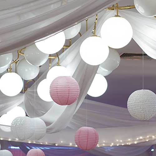 Pajoma Papier Lampe Laterne Lampion Weiss 10 Stück für Party Hochzeit Dekoration (25 x 25 cm) - 3