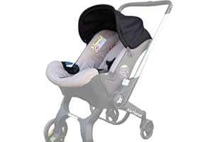 BROGTORL Kit de tissu de remplacement, auvent lavable et siège compatible avec la poussette DOONA (Noir+Kaki)