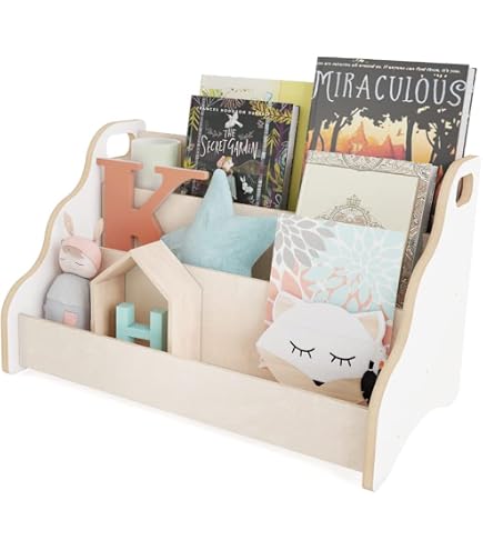 Bibliothèque Montessori En Pin Pour Enfants 1-5 Ans - Anti-basculement