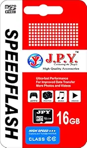 JPY with High Speed Class 10X Micro SD Card 16GB (Black) Limited Time Offer Pack of 1