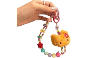Besot Ins Sweet Cool Chaîne de téléphone portable en peluche avec pendentif en forme de chat avec cordon vintage pour sac à dos