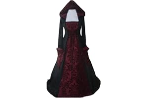 Feynman Robe rétro médiévale pour femme - À manches trompette - Style victorien, Renaissance, gothique - Costume de carnaval, de princesse - Pour les fêtes, Halloween