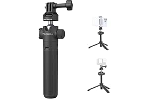 PGYTECH Trépied CapLock pour OSMO Action 5 Pro/4/3/Pocket 3/2, pour Gopro Hero 13/12/11/10/9, pour Insta360 Ace Pro 2/One RS/R/X3, XiaoYi/Feiyu Action Cameras avec Adaptateur de Filetage 1/4"-20