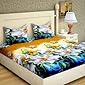 YATIN FAB Home Furnishing 144 TC Microfiber 3D Flowers Double Bedsheet with 2 Pillow Cover (Multicolour, Size 228 cm X…