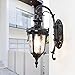 Produktbild Europäische Simple Outdoor Wandleuchte Hohe Helligkeit E27 Lichtquelle Hochwertige Glas Lampenschirm Amerikanische Aluminium Legierung Garten Lichter Wasserdichte Außenwand Lampe Retro Kristall Balkon Gang Lichter 110-240 Volt Wechselspannung ( Color : Black )