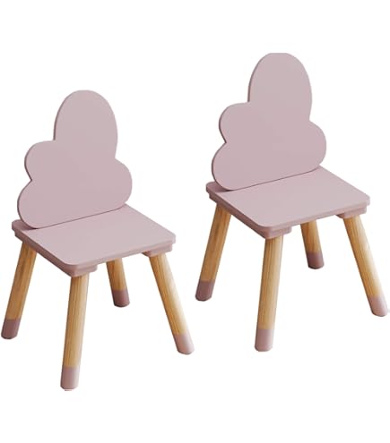 Set de 2 Sillas Infantiles Elvdal plástico/haya/PU 56x38x33 cm - Blanco [en.casa Set de 2 Sillas Infantiles Elvdal plástico/haya/PU 56x38x33 cm - Blanco [en.casa