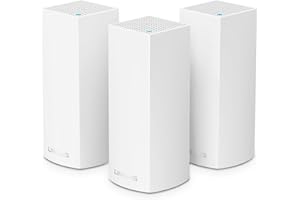 Linksys Velop WHW0303 Tri-Band Whole Home Mesh WiFi 5 System (AC2200) - WiFi Router Extender & Booster up to 6000 sq ft for 60+ Devices - Supports MU-MIMO & Parental Control - 3 Pack, White