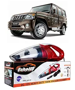 Oshotto - 100W Heavy Duty Super Suction 12V Car Vacuum Cleaner Compatible with Mahindra Bolero - Red