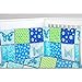 Butterfly Design Cot Bumper Set includes Duvet Cover, Pillowcase & Padded Cot Bumper with ties