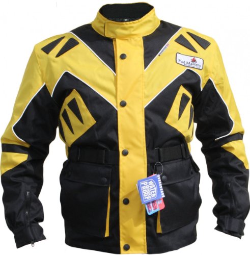 German Wear Textiles chaqueta para motorista Chaqueta, Negro/Amarillo