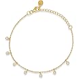 ZAVYA 925 Sterling Silver Cubic Zirconia Drop Gold Plating Chain Bracelet | Gift for Women and Girls | With Certificate of Authenticity and 925 Hallmark