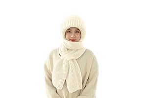 Hoomall Echarpe Coupe-Vent avec Protection auditive intégrée Chapeaux écharpe Chaude à Capuche 2 en 1 en Velours Bonnet Tricoté Epais d'hiver