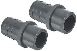 PATIKIL UPVC Réducteur Tuyau Raccord 32mm OD 30mm Barbelé, 2 Paquet Droit Accouplement Adaptateur Connecteur, Gris