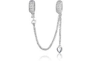 YASHUO 925 Sterling Silver Beads Safety Chain Stopper Charms For Pandora Women's European Style Snake Chain Bracelet Jewelry