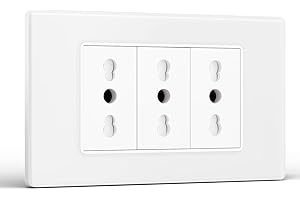 BSEED Presa, Prese Elettriche da Muro Tripla Presa 118mm, Spina Italiana per Ufficio Casa, Bianco