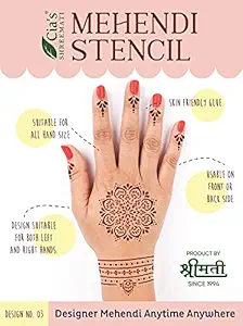 Shreemati Henna Mehendi Stencil (D3) set of 2 plus cone