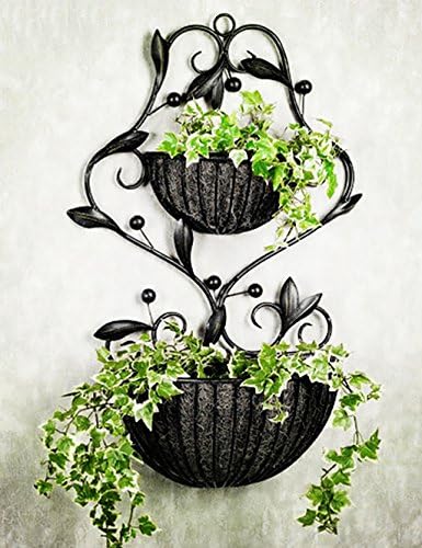 flower pot shelf Iron Flower Rack European Style Pastoral Indoor Living Room On The Wall Wall Hanging Flower Pot Flower Rack plant stand ( Color : B )