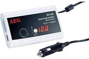 AEG 97110 Pocket przetwornica napięcia Si 150 z wyświetlaczem LED, 150 W, nadaje się do ładowania akumulatora elektrycznego