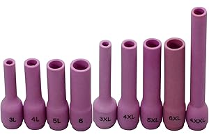 RIVERWELD TIG KIT Ugello di Aluminia Tazza di ceramica Extra lungo Per DB SR WP 9 20 25 torcia saldatura tig 9pezzi