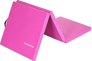 BalanceFrom 5,1 cm dicke, dreifach faltbare Trainingsmatte mit Tragegriffen für MMA, Gymnastik und Heim-Fitnessstudio, Schutzboden