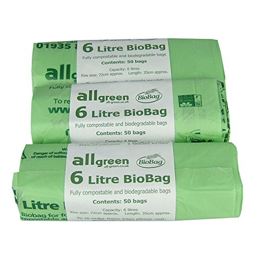 All-Green 6 Liter kompostierbarer BioBag Küchenmüllsack, 150 Müllsäcke
