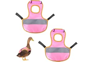 AZULLANSE 2 Pezzi Gilet Riflettente per Animali,Pettorina per Gallina Regolabile,Pettorina per Gallina,Pollame Gilet per Animali Domestici Anatra Oca Gallina-rosa