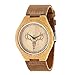 Produktbild Debon Herren Armbanduhr, Unisex Fashion Bambus Holz Armbanduhr mit Natur Rindsleder Leder Gurt, Hirschkopf Design  Braun
