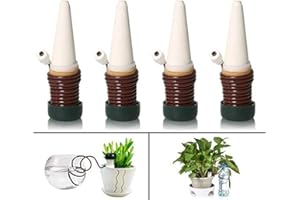 Joyeee 4 Pcs Sistema de Riego Automático con Cerámica Cabeza, Sondas de Auto Irrigación para Bonsáis, Plantas y Flores de Interior - Dispositivo de Riego Automático, Científico y Doméstico