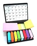 Megabox Sticky Notes Memos Sticky Marker Self-adhesive 2000 Sheets in 11 Colours, 3 Sizes, in Faux Leather Folding Box with Display Sleeve