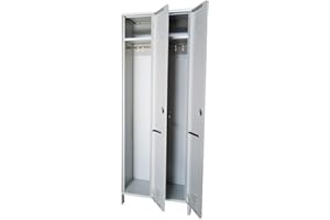 Armoire Vestiaire Casier Métallique 2 Porte Profondeur 34 cm, dim.cm.68x34x180h