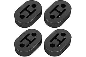 Greluma 4 Piezas Colgador escape universal 2 orificios, diámetro del orificio 12 mm (0,47"), colgador silenciador aislador escape automóvil, montaje de soporte silenciador, caucho alta densidad